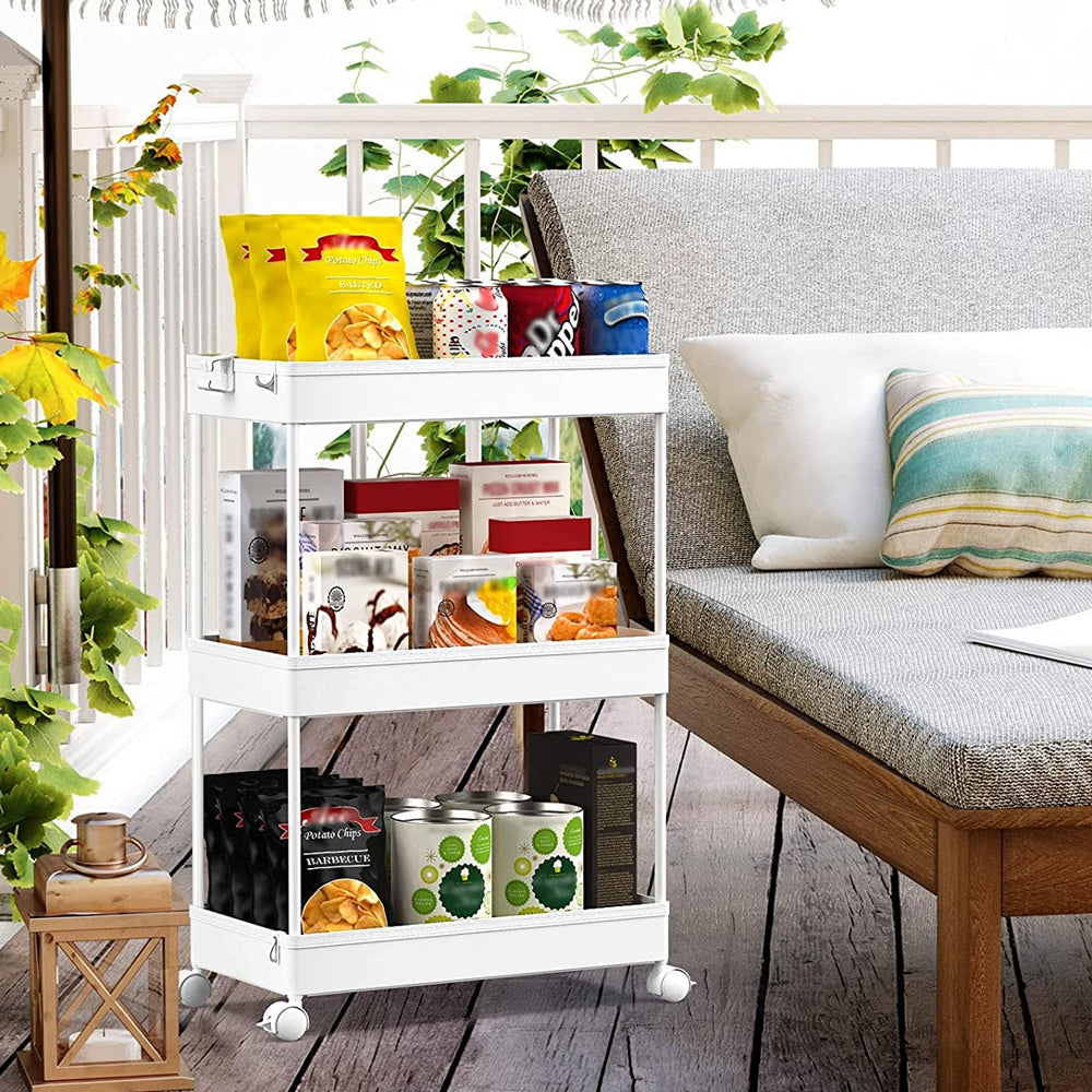 STORFEX 3-Tier Storage Rolling Cart - Organization Utility Cart
