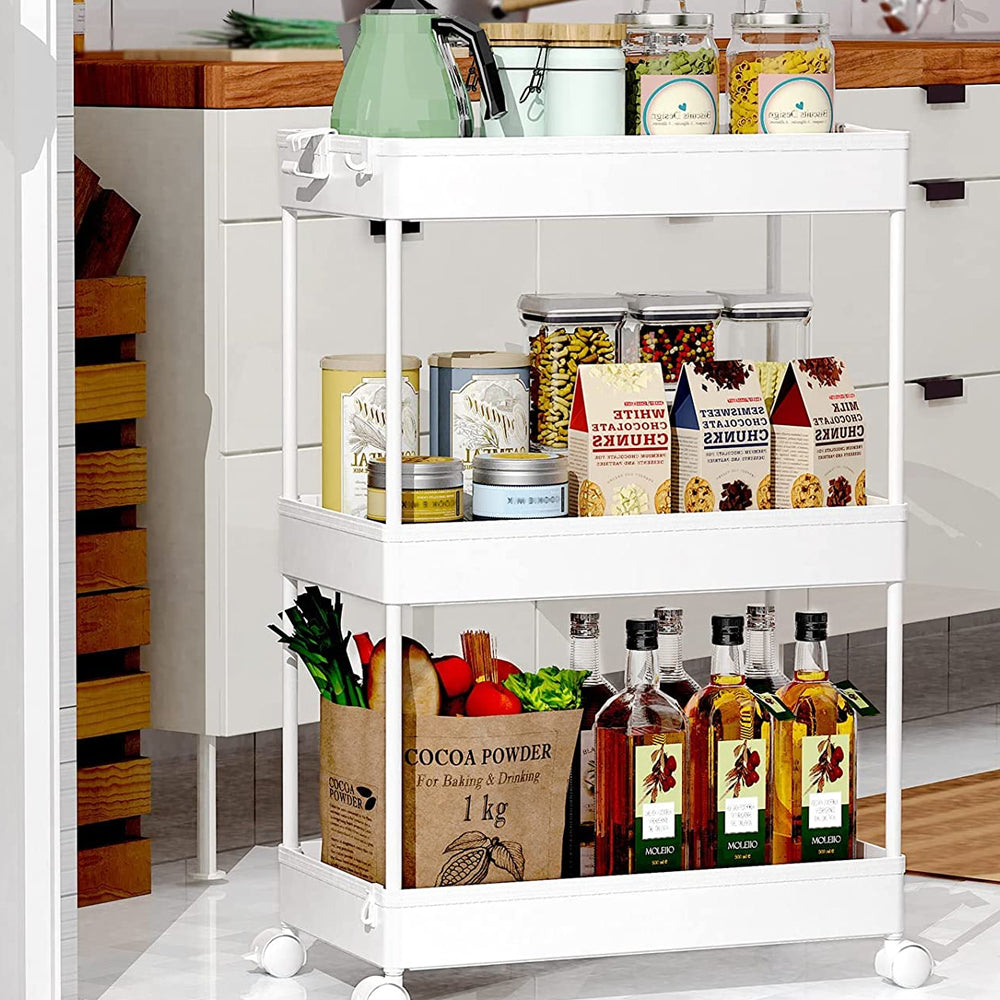 STORFEX 3-Tier Storage Rolling Cart - Organization Utility Cart