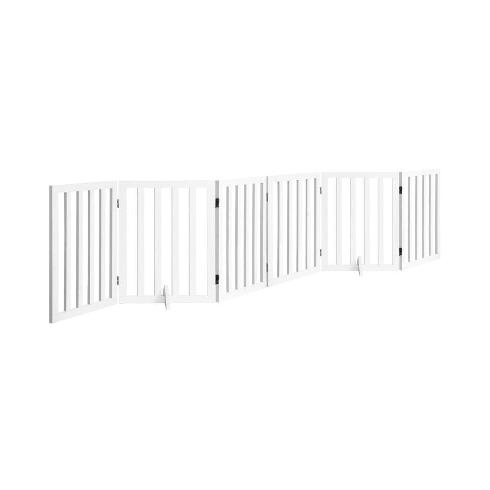 Wooden Pet Gate Dog Fence with 6 Panels