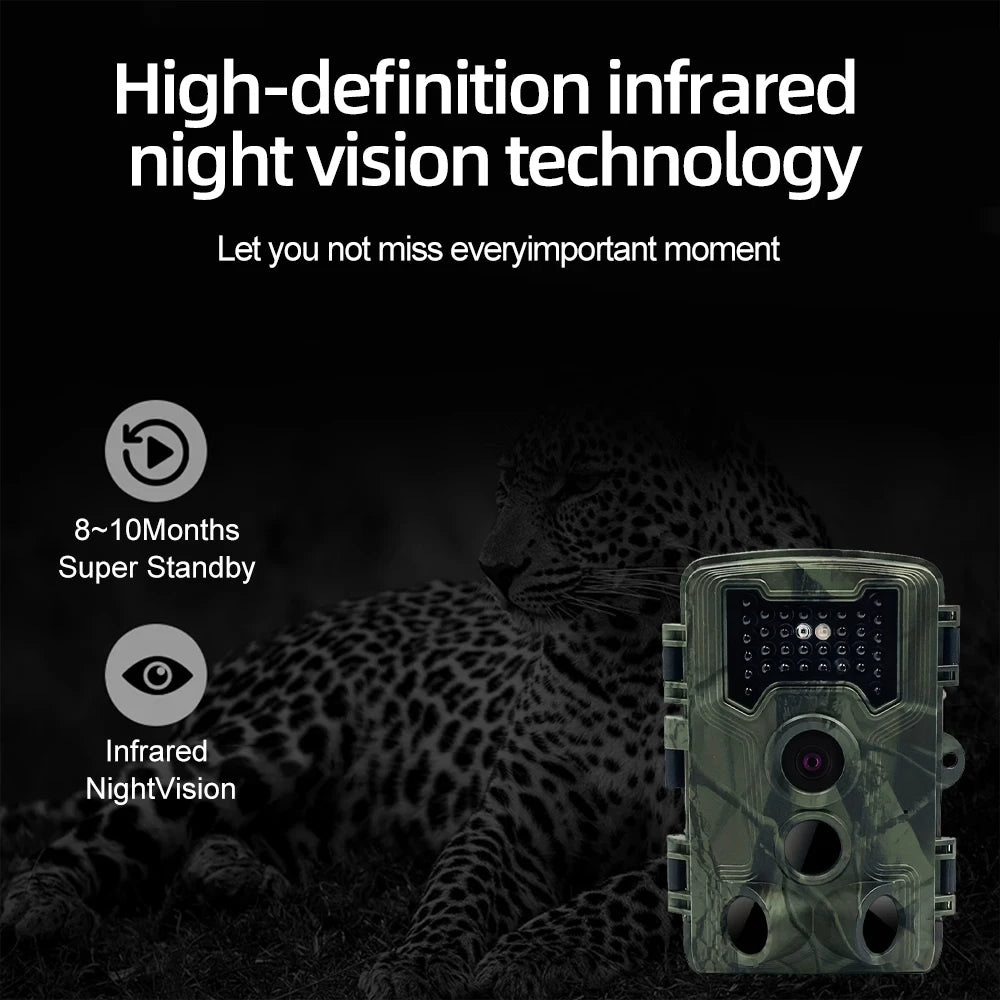 Fast Trigger Wildlife Scouting Trail Camera IP66 Waterproof, 1080P 36MP for Monitoring
