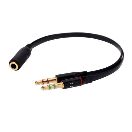 Black 3.5mm Jack Y Splitter 2 Male to 1 Female Stereo Audio Headphone adapter cable