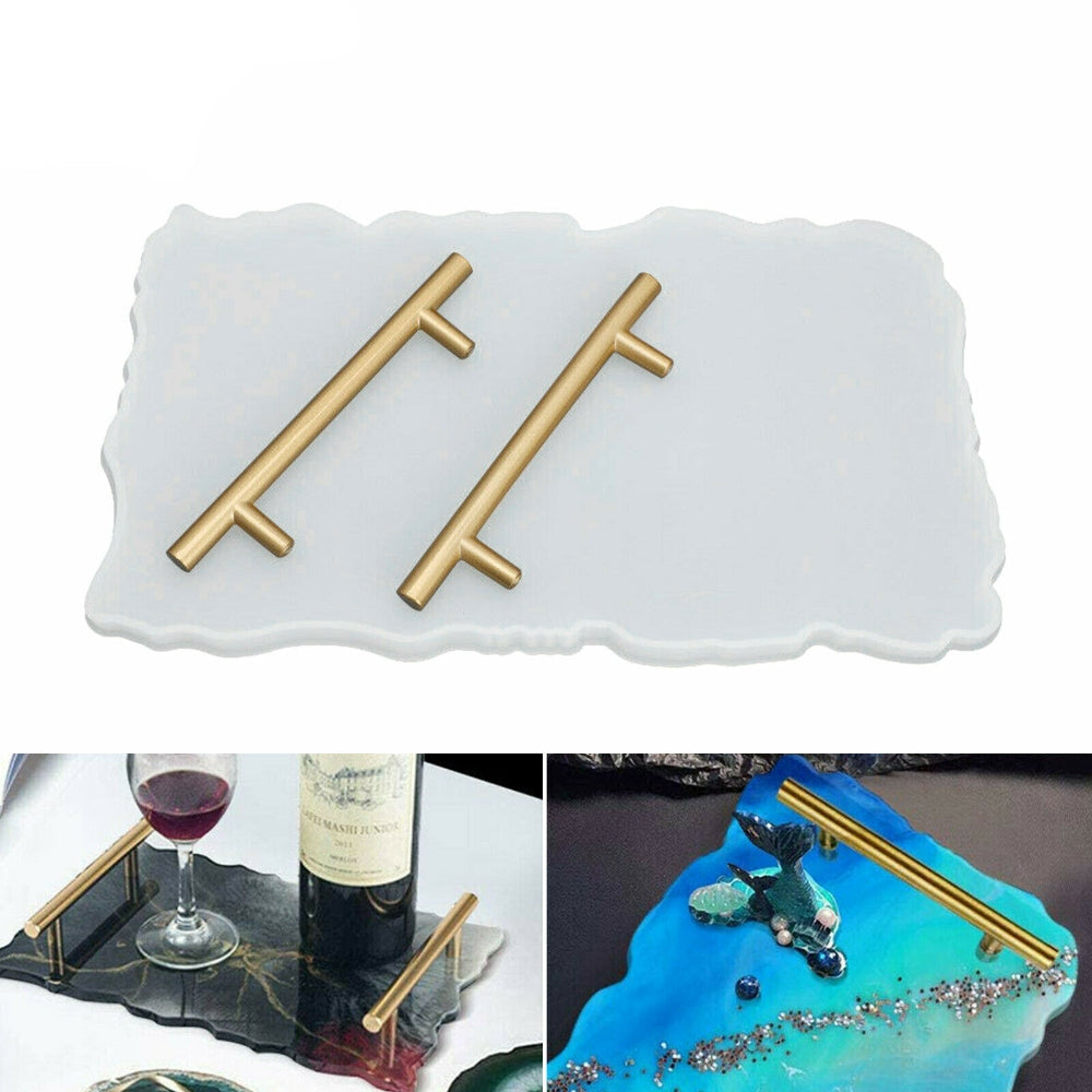 Large Safe Silicone Tray Mould Artist Mold Irregular Coaster Resin Craft Art DIY + 2 Handles