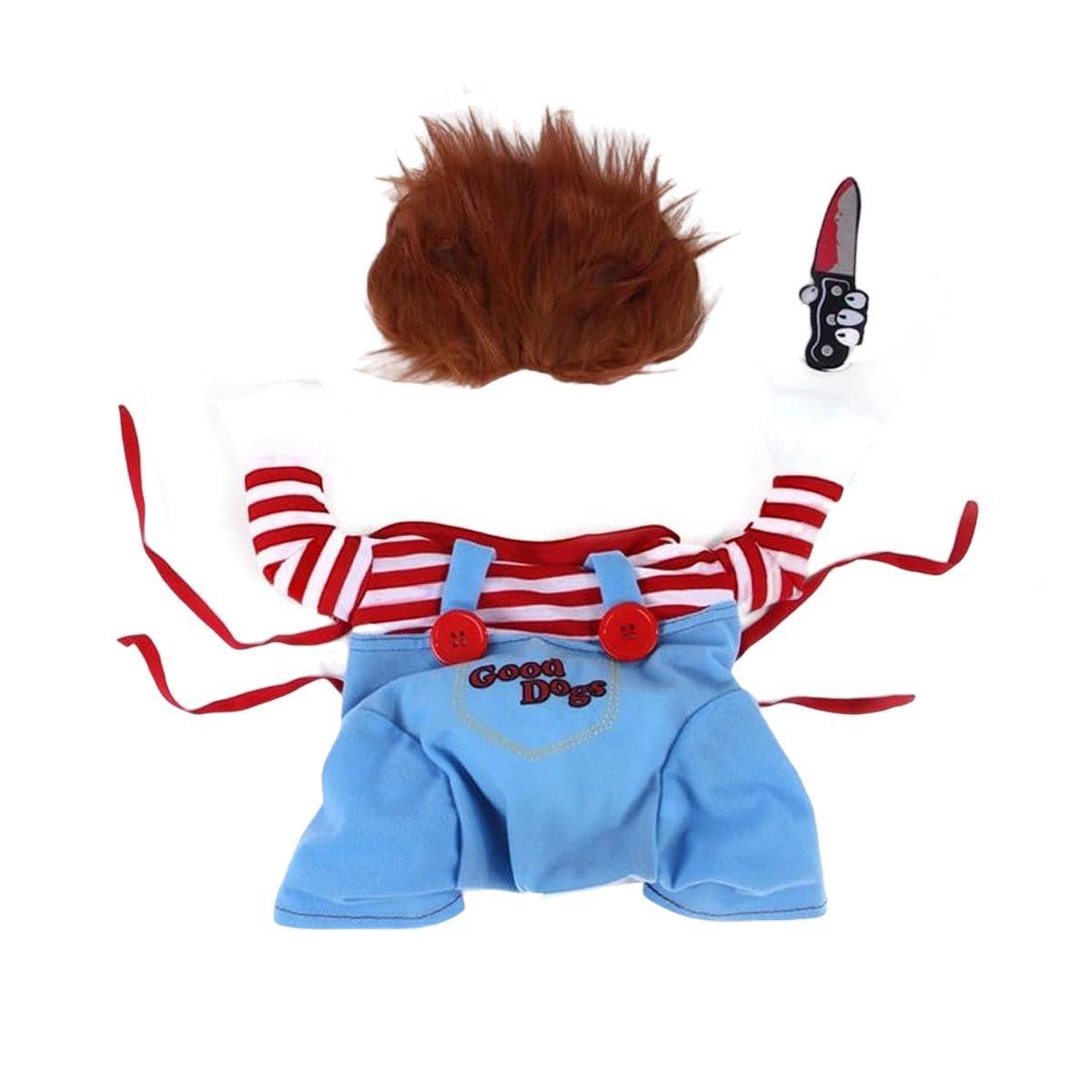 Halloween Dog Costume Pet Accessories Funny Dress Up for Small Medium Dogs - Little Devil Riding-M