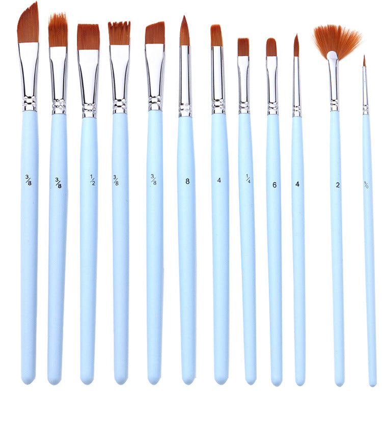Light blue 18-Piece Multi-Purpose Nylon Hair Watercolor Brush Set – Professional Painting Tools for Artists