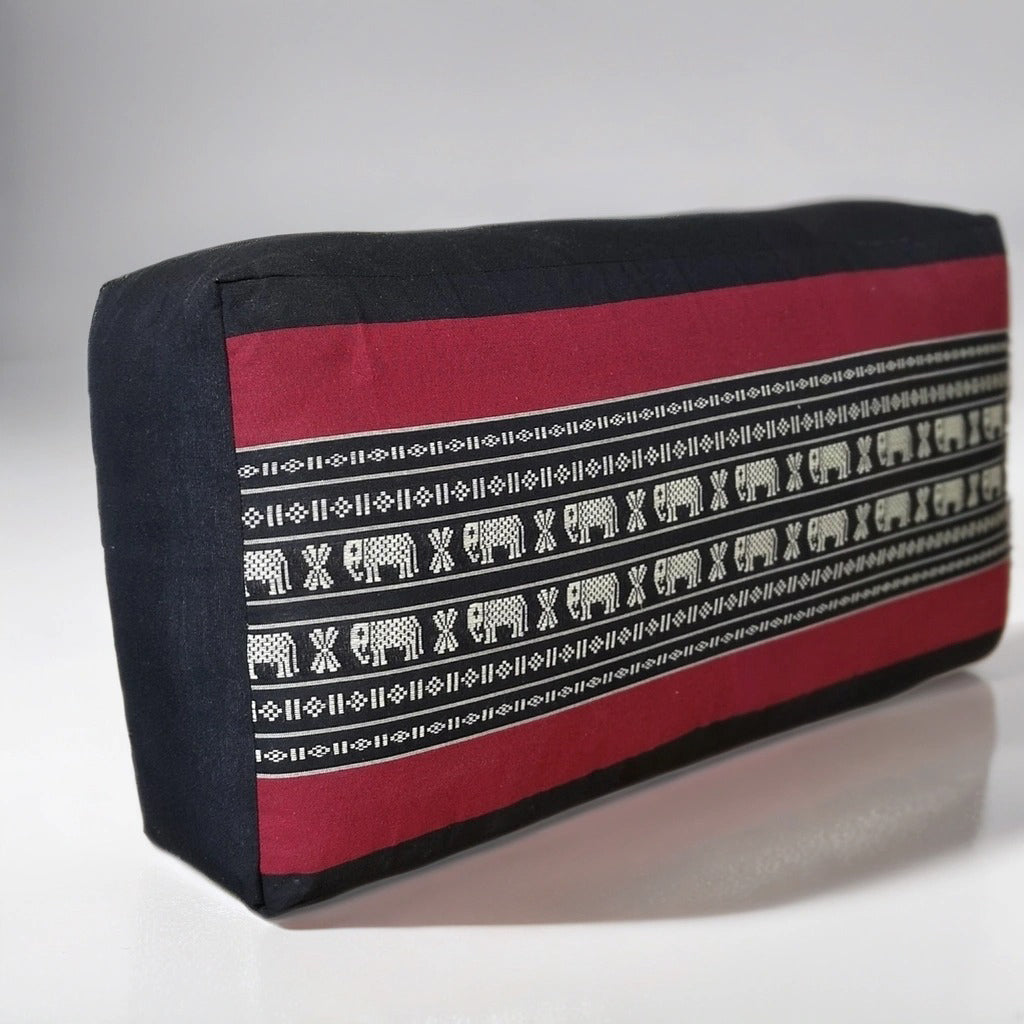 Oblong Meditation Cushion/ Yoga Bolster Prop Kapok Filled RedEle