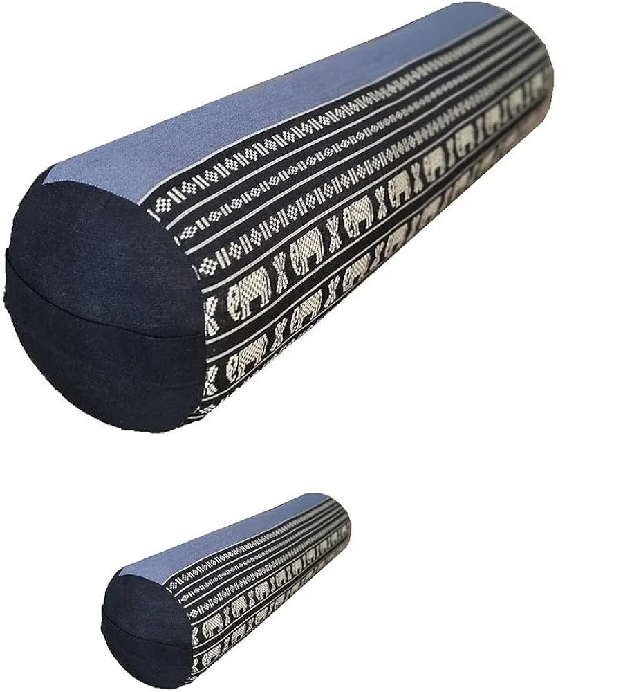 Yoga Bolsters Block Meditation Round Cushion Natural Kapok Filled BlueEle