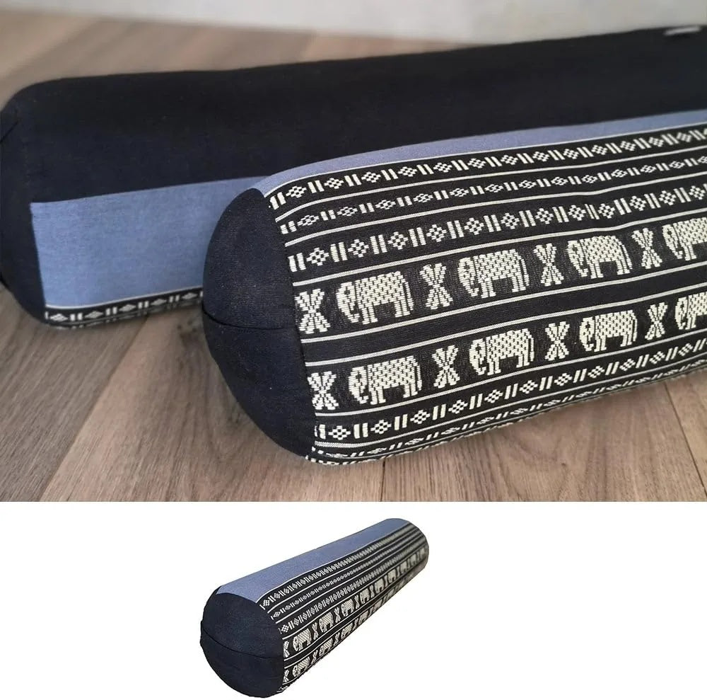 Yoga Bolsters Block Meditation Round Cushion Natural Kapok Filled BlueEle