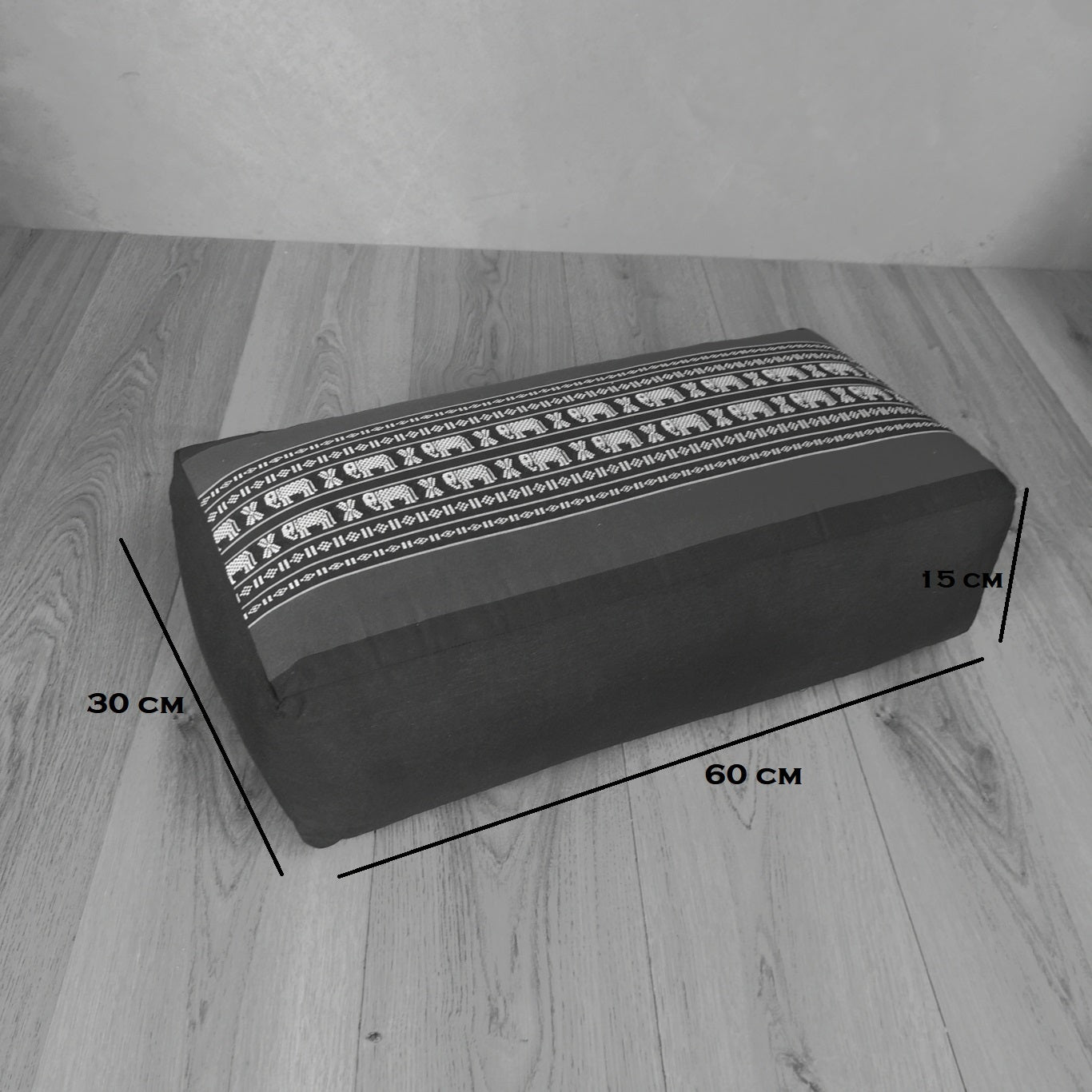 Oblong Meditation Cushion/ Yoga Bolster Prop Kapok Filled BlueEle