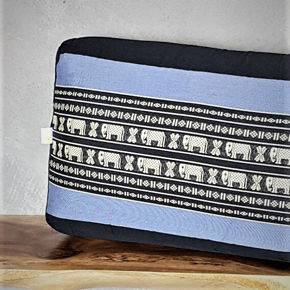 Oblong Meditation Cushion/ Yoga Bolster Prop Kapok Filled BlueEle