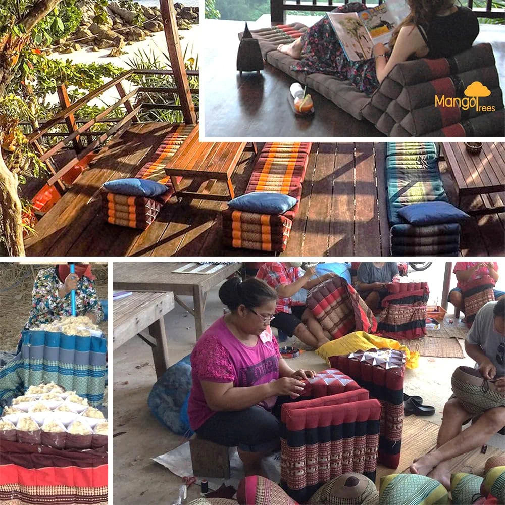 Yoga Bolsters Block Meditation Round Cushion Natural Kapok Filled BlueEle
