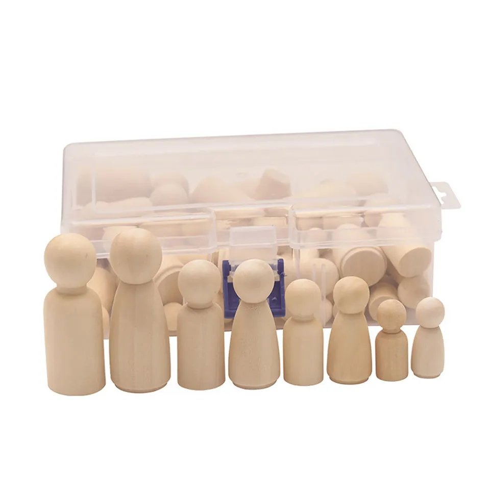 50Pcs Unfinished Wood Peg Dolls Kids Toys Wooden Peg doll Arts Craft Gift Premium Quality TheliCraft