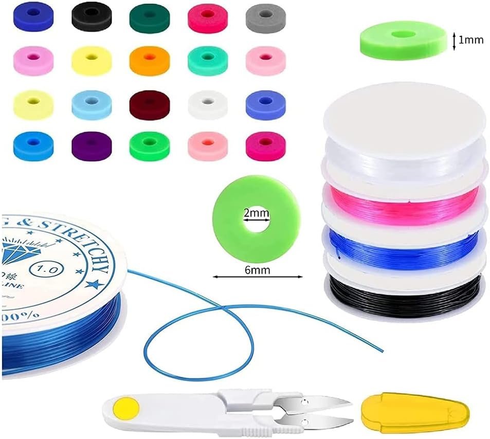 7200pcs Polymer Clay Beads Set 24 Colors Clay Round Disc Spacer Heishi Beads Jewelry Making Kit TheliCraft