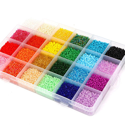 12000Pcs 3mm Glass Seed Beads 24 Colors Loose Beads Kit Bracelet Beads DIY TheliCraft