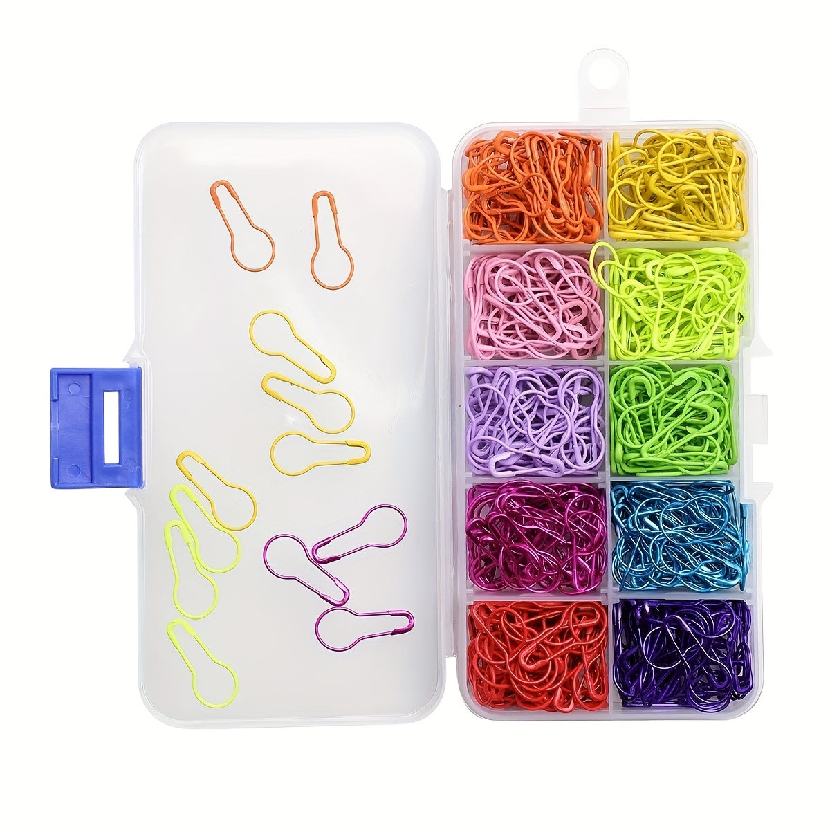 100pcs Safety Pins, Gourd Shape Pins, Mixed Colors Pins With Storage Box TheliCraft