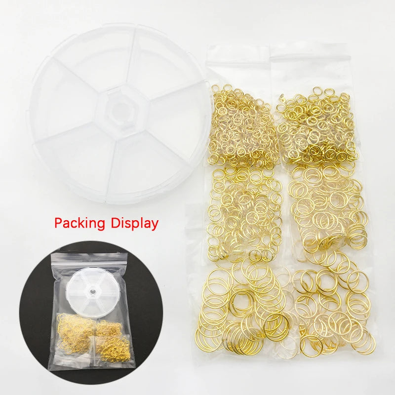 1010pcs 4mm 5mm 6mm 8mm 10mm 12mm Jump Ring Kit for DIY Earring Bracelet Necklace TheliCraft