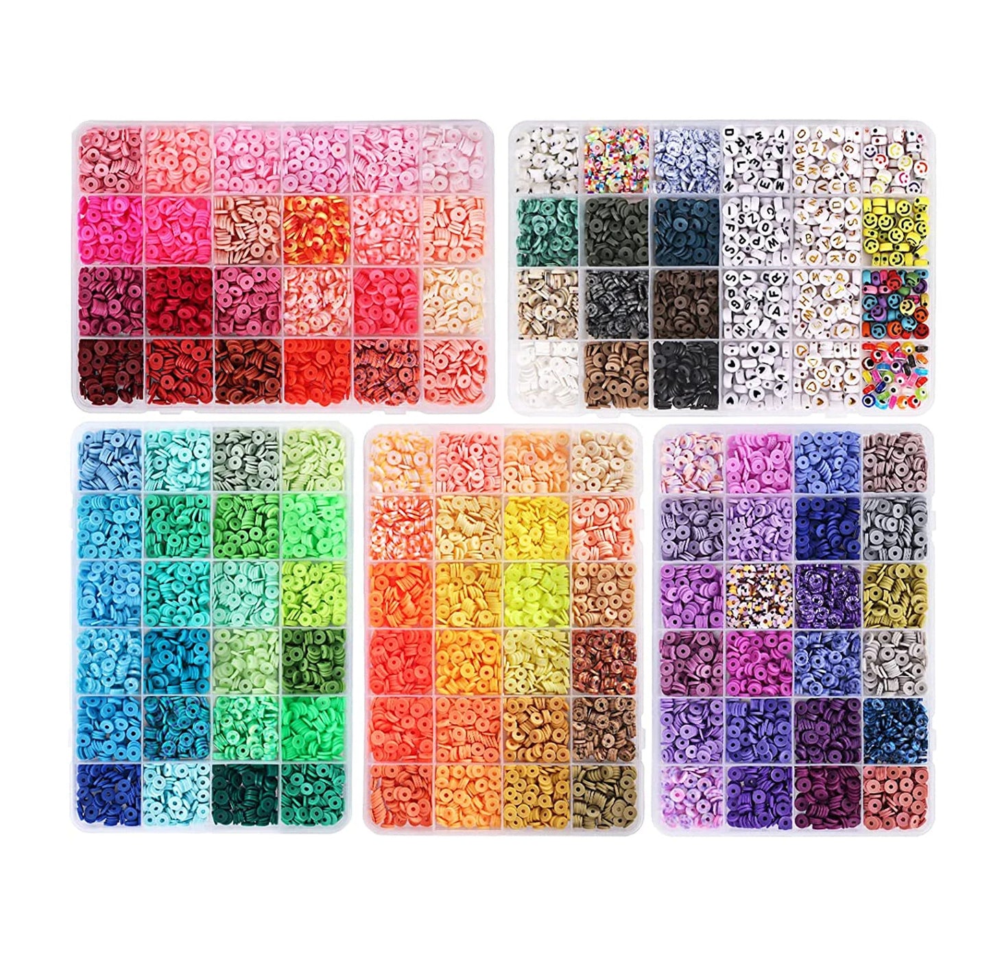 10800pcs Clay Beads for Bracelet Making Kit 108 Colors Polymer Heishi Beads TheliCraft