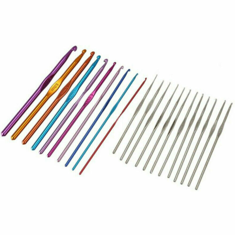 124 pcs Crochet Hooks Set Kit Weave Yarn Knitting Needles Sewing DIY Tools Case TheliCraft