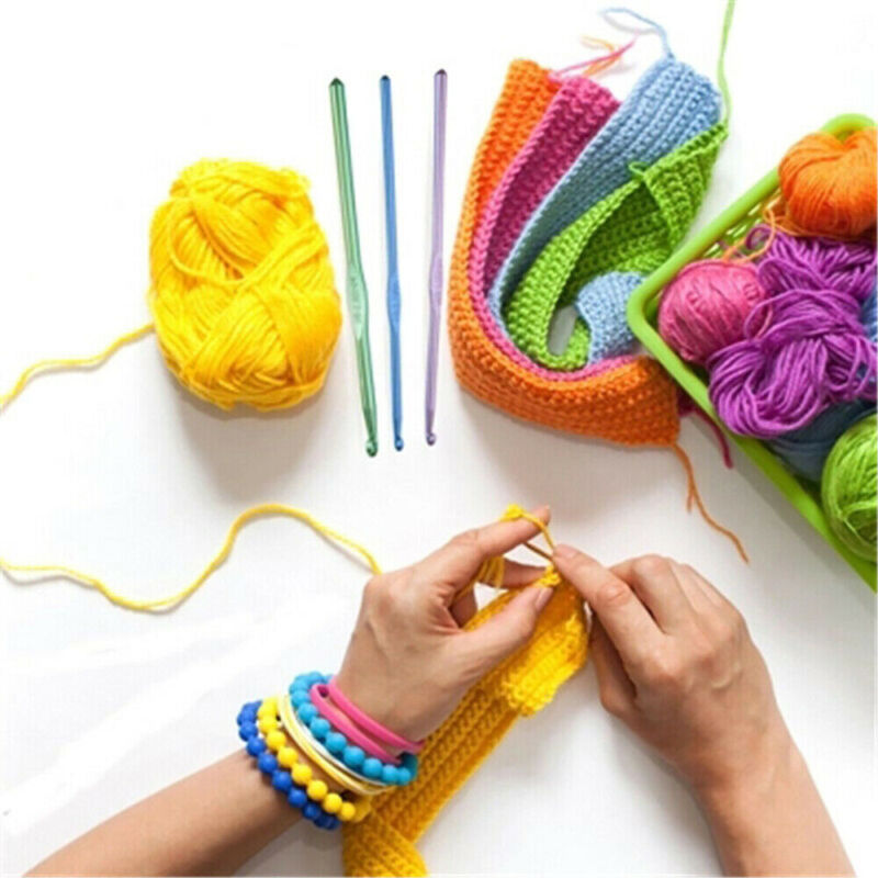 124 pcs Crochet Hooks Set Kit Weave Yarn Knitting Needles Sewing DIY Tools Case TheliCraft