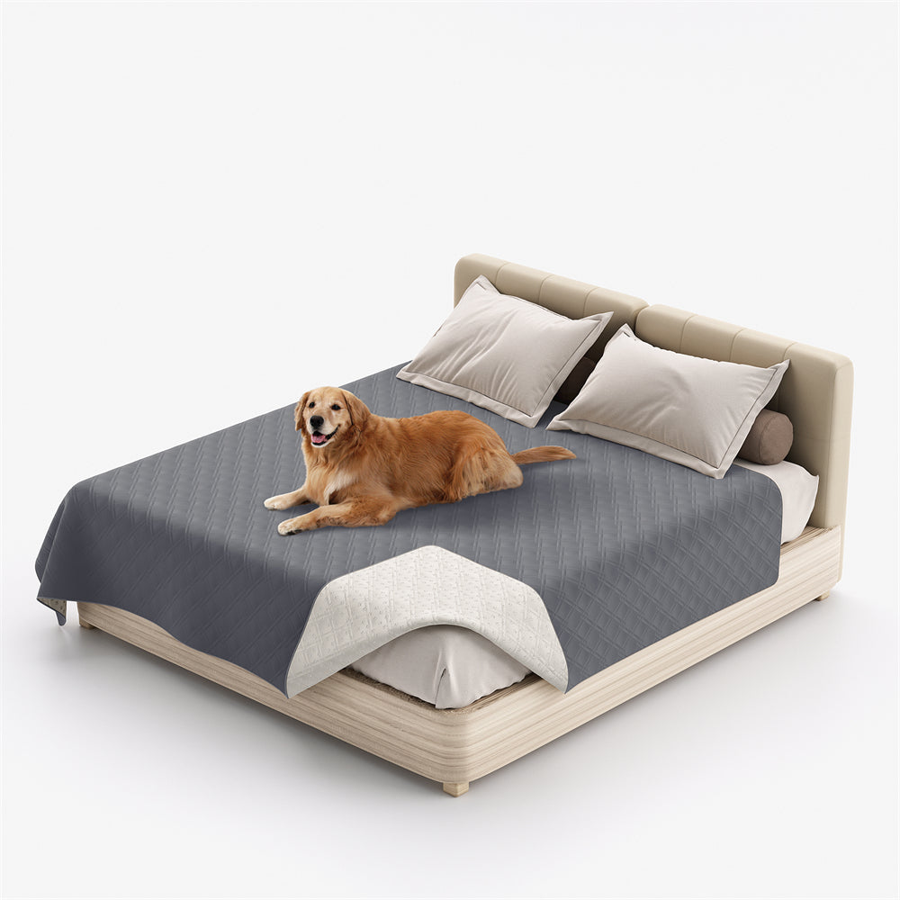 PETSWOL Waterproof Dog Bed Cover and Pet Blanket for Furniture, Bed, Couch, and Sofa-Gery_9