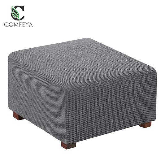 COMFEYA Square Ottoman Cover Premium Furniture Protector with Elastic Bottom_0
