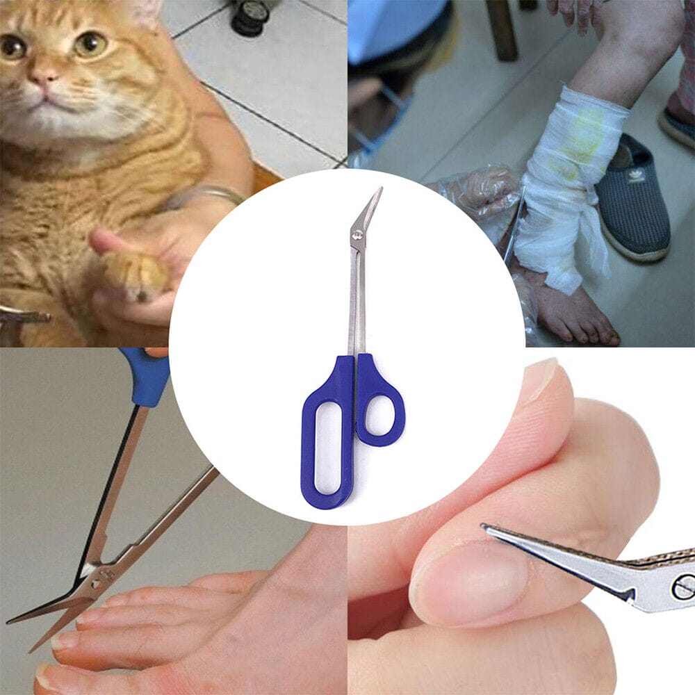 20cm Long Reach Easy Grip Toe Nail Scissor Trimmer For Disabled Manicure Pedicure TheliCraft