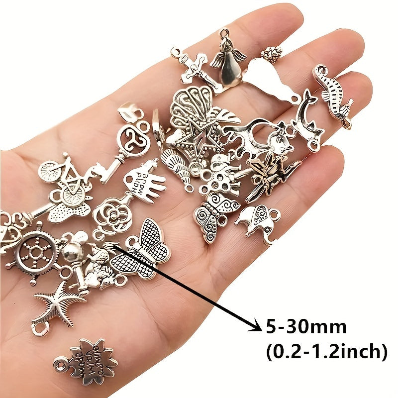 30pcs Metal Mixed Charms DIY Vintage Bracelet Pendant Necklace Accessories For Jewelry Making Findings TheliCraft