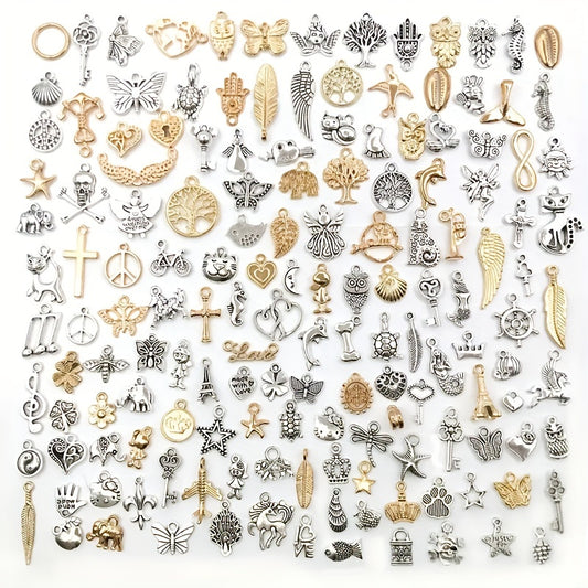 30pcs Metal Mixed Charms DIY Vintage Bracelet Pendant Necklace Accessories For Jewelry Making Findings TheliCraft