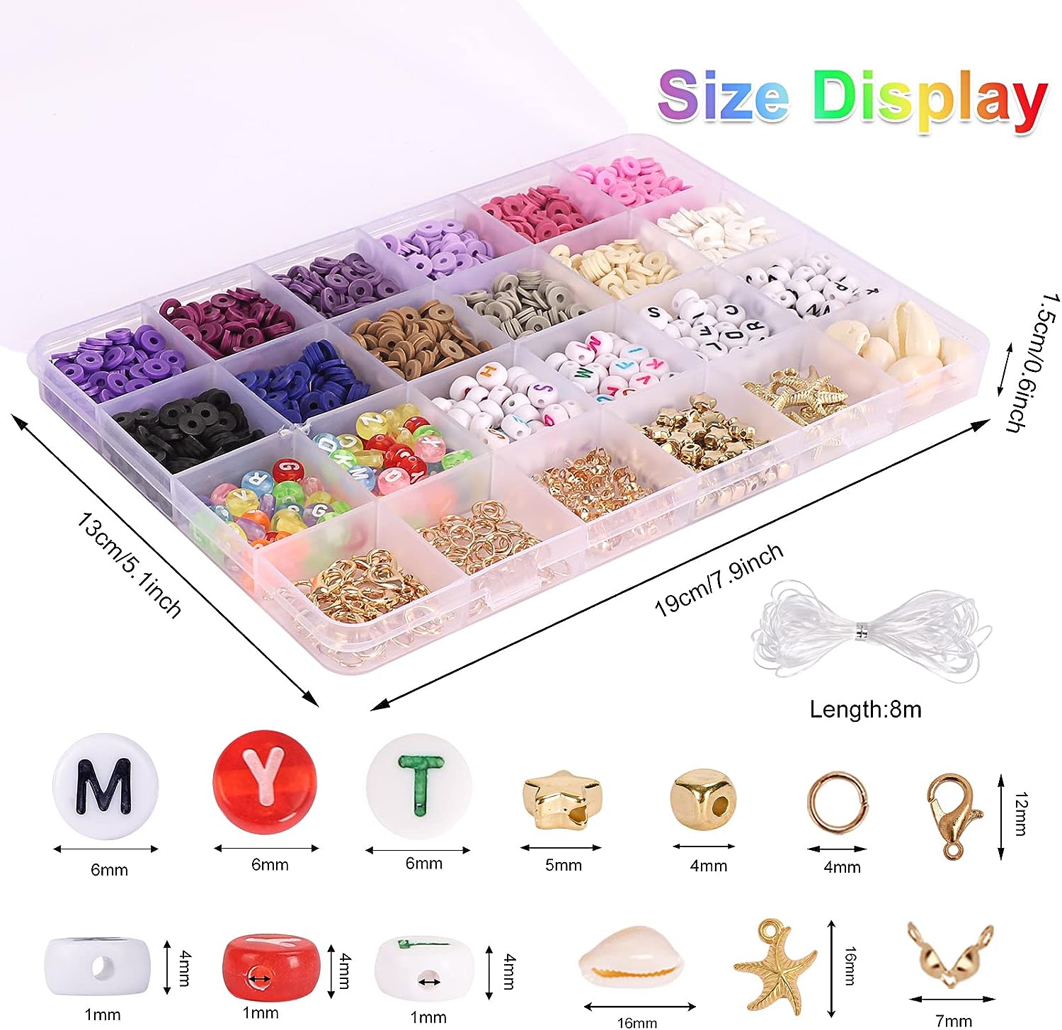 36 Colors 5000pcs Clay Beads Heishi Polymer Flat Round Clay Beads Jewelry Making Kit TheliCraft