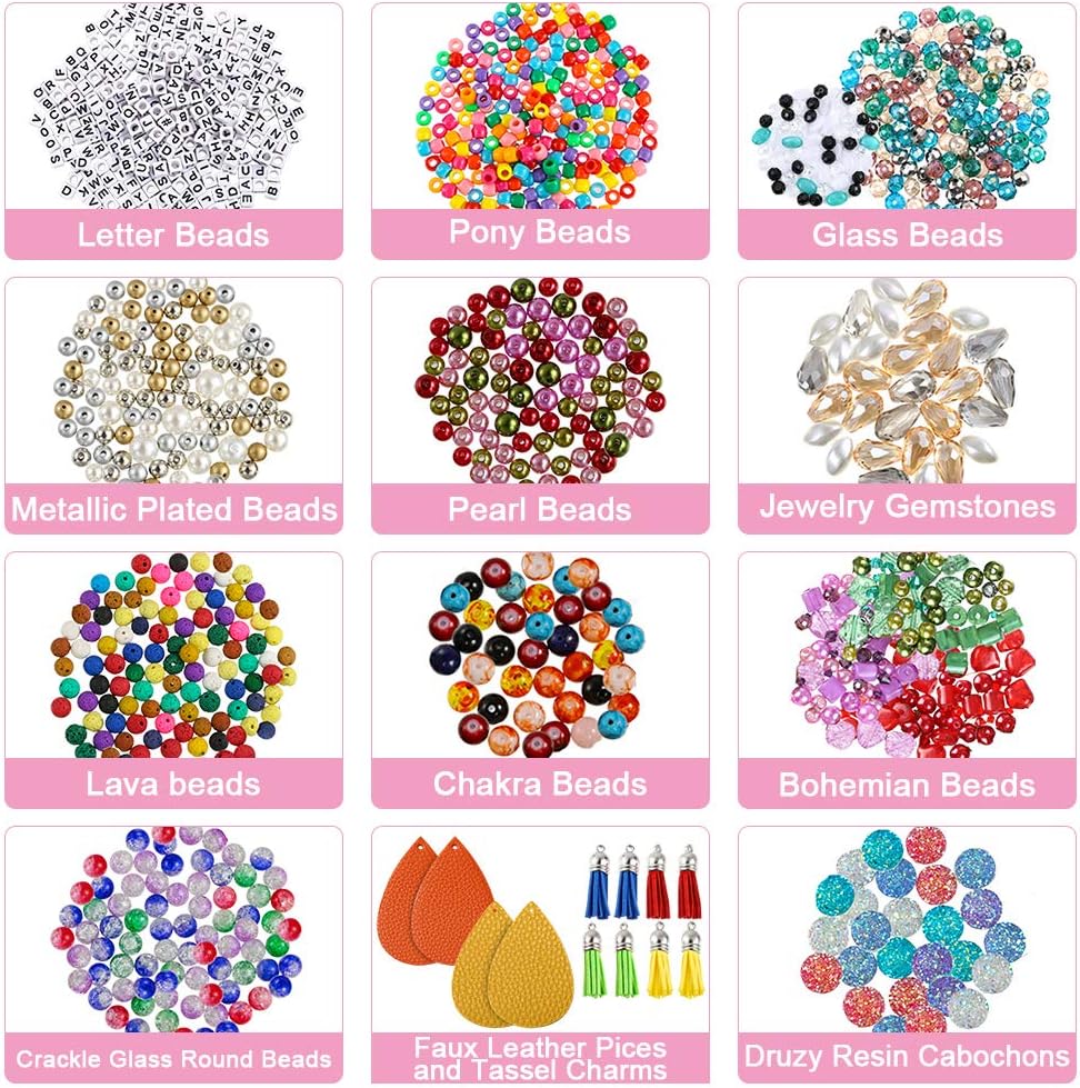 4-layer 2880Pcs Beads Charms Findings Beading Wire Kit For DIY Bracelets Necklace Earrings Deluxe Jewelry Making Supplies Kit TheliCraft