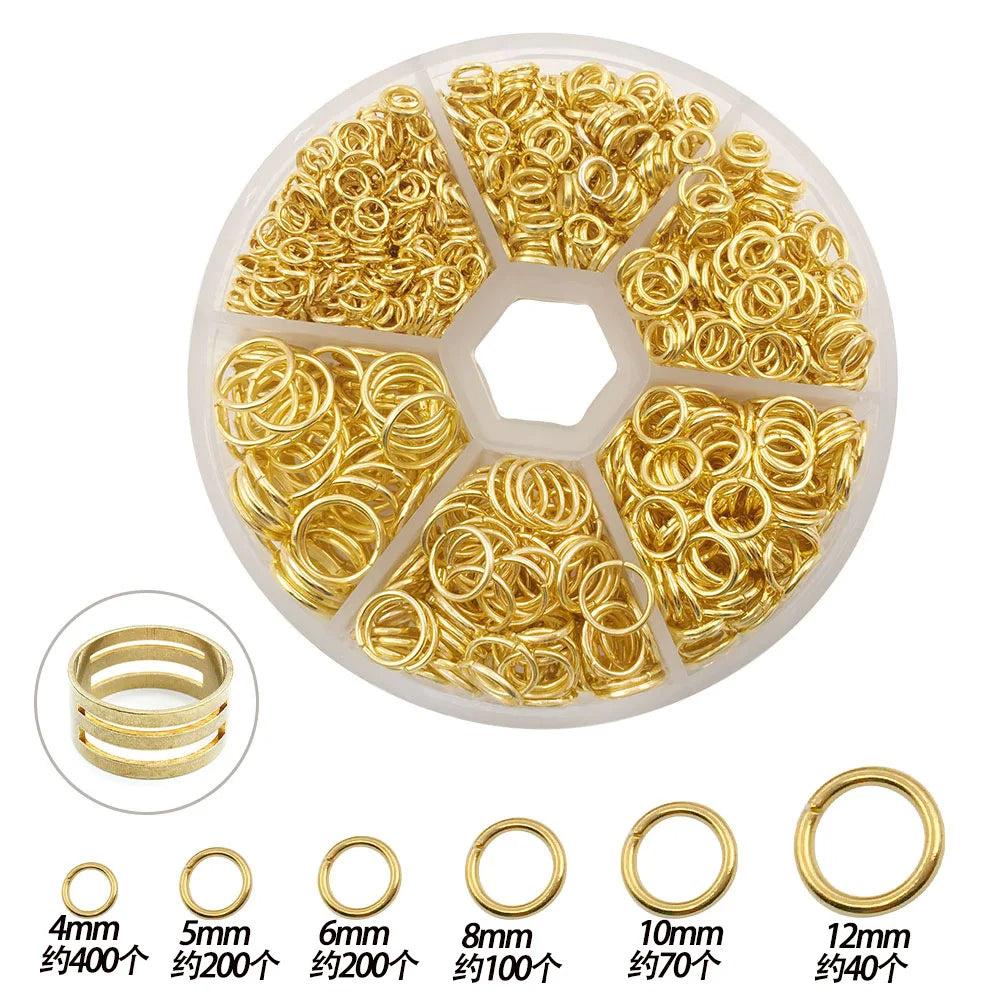 1010pcs 4mm 5mm 6mm 8mm 10mm 12mm Jump Ring Kit for DIY Earring Bracelet Necklace TheliCraft