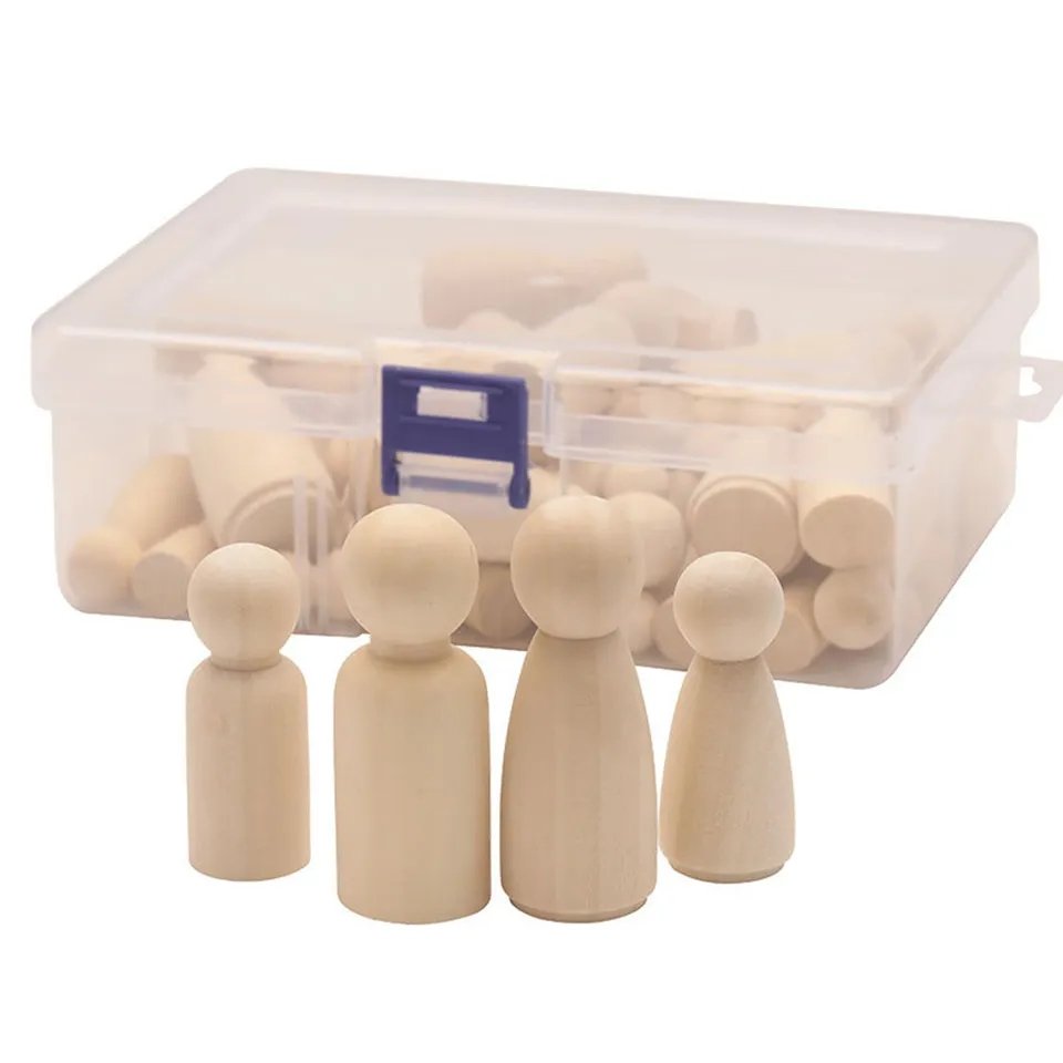 50Pcs Unfinished Wood Peg Dolls Kids Toys Wooden Peg doll Arts Craft Gift Premium Quality TheliCraft