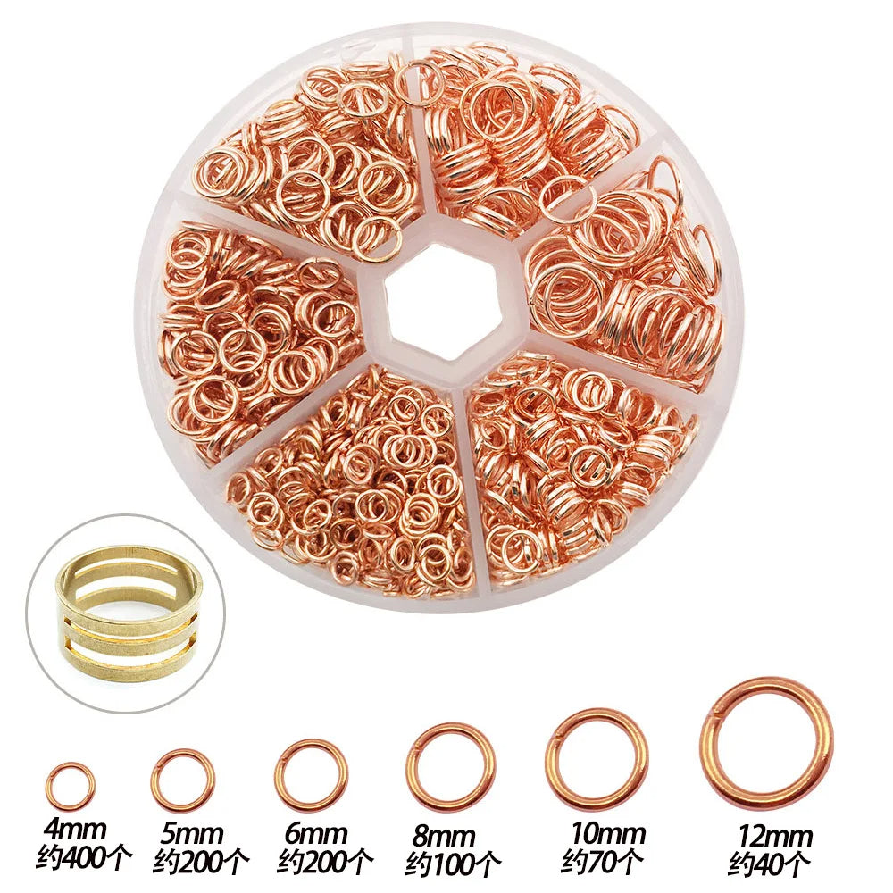 1010pcs 4mm 5mm 6mm 8mm 10mm 12mm Jump Ring Kit for DIY Earring Bracelet Necklace TheliCraft