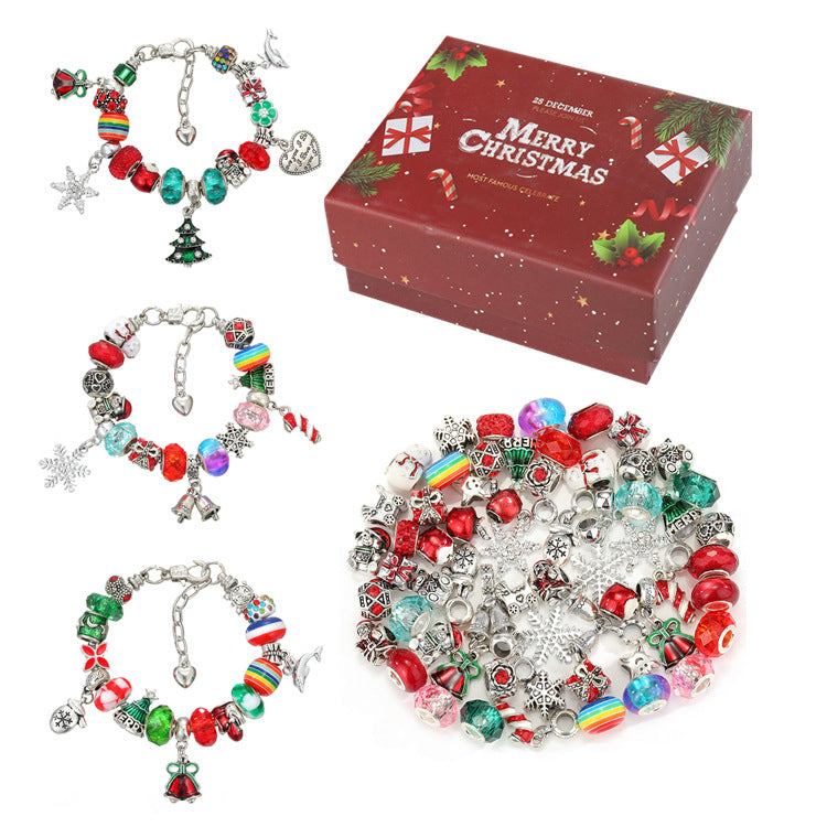 63pcs Christmas Gift DIY Bracelets Jewelry Kit Kids Gift Charm Crystal Pendant Seed Beads For Bracelet Making TheliCraft