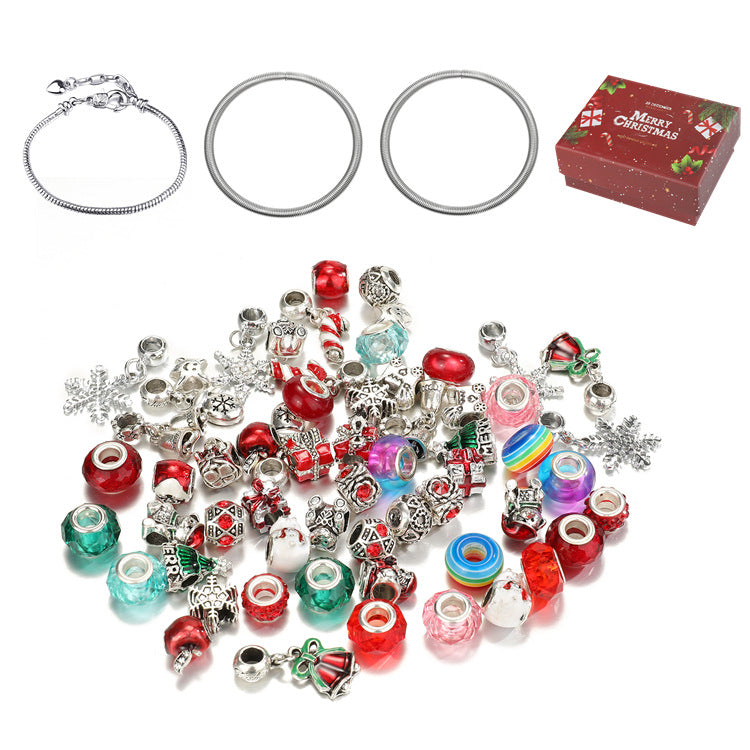 63pcs Christmas Gift DIY Bracelets Jewelry Kit Kids Gift Charm Crystal Pendant Seed Beads For Bracelet Making TheliCraft