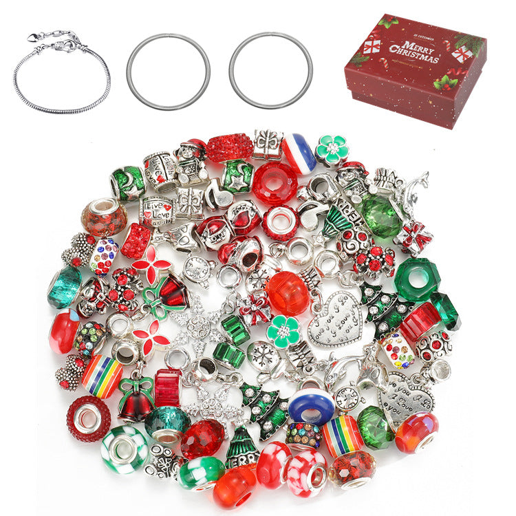 63pcs Christmas Gift DIY Bracelets Jewelry Kit Kids Gift Charm Crystal Pendant Seed Beads For Bracelet Making TheliCraft