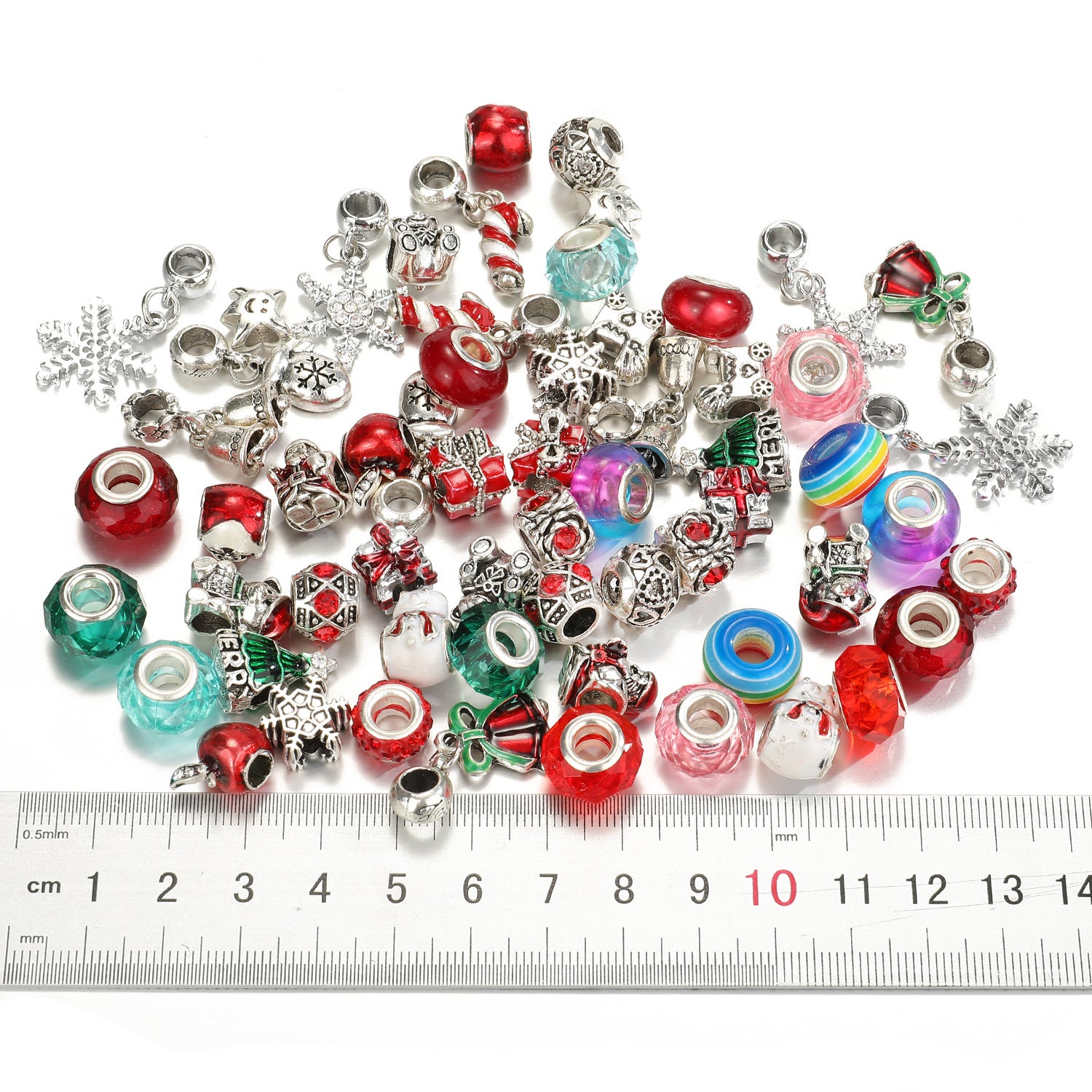 63pcs Christmas Gift DIY Bracelets Jewelry Kit Kids Gift Charm Crystal Pendant Seed Beads For Bracelet Making TheliCraft