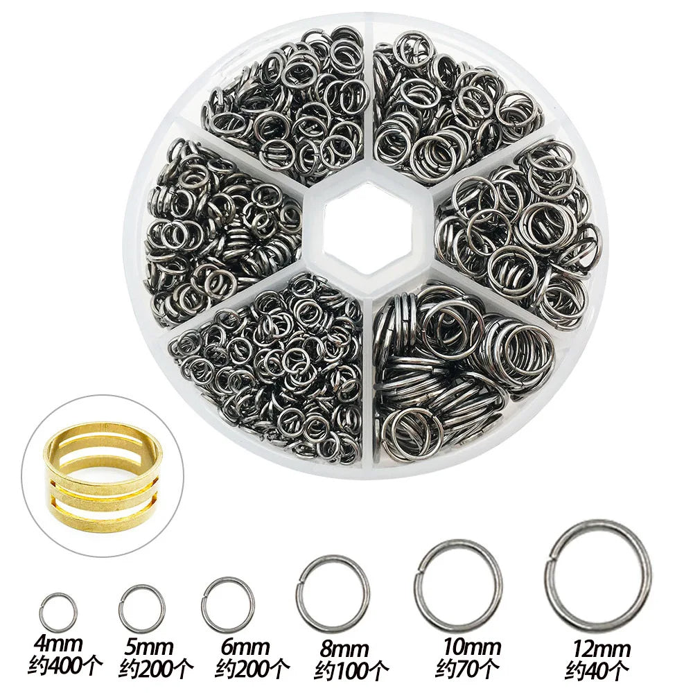 1010pcs 4mm 5mm 6mm 8mm 10mm 12mm Jump Ring Kit for DIY Earring Bracelet Necklace TheliCraft