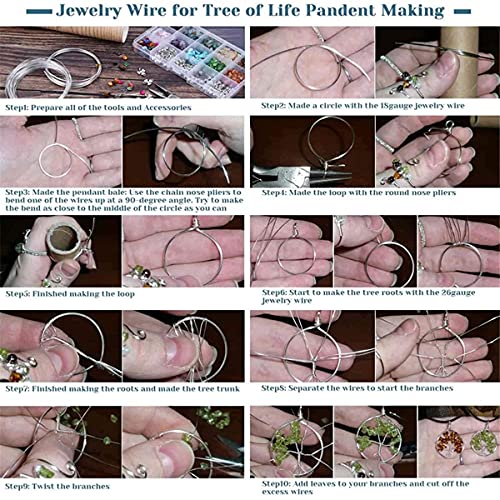 960Pcs Crystal Jewellery Making Kit Natural Gemstone Chip Beads DIY Bracelet TheliCraft