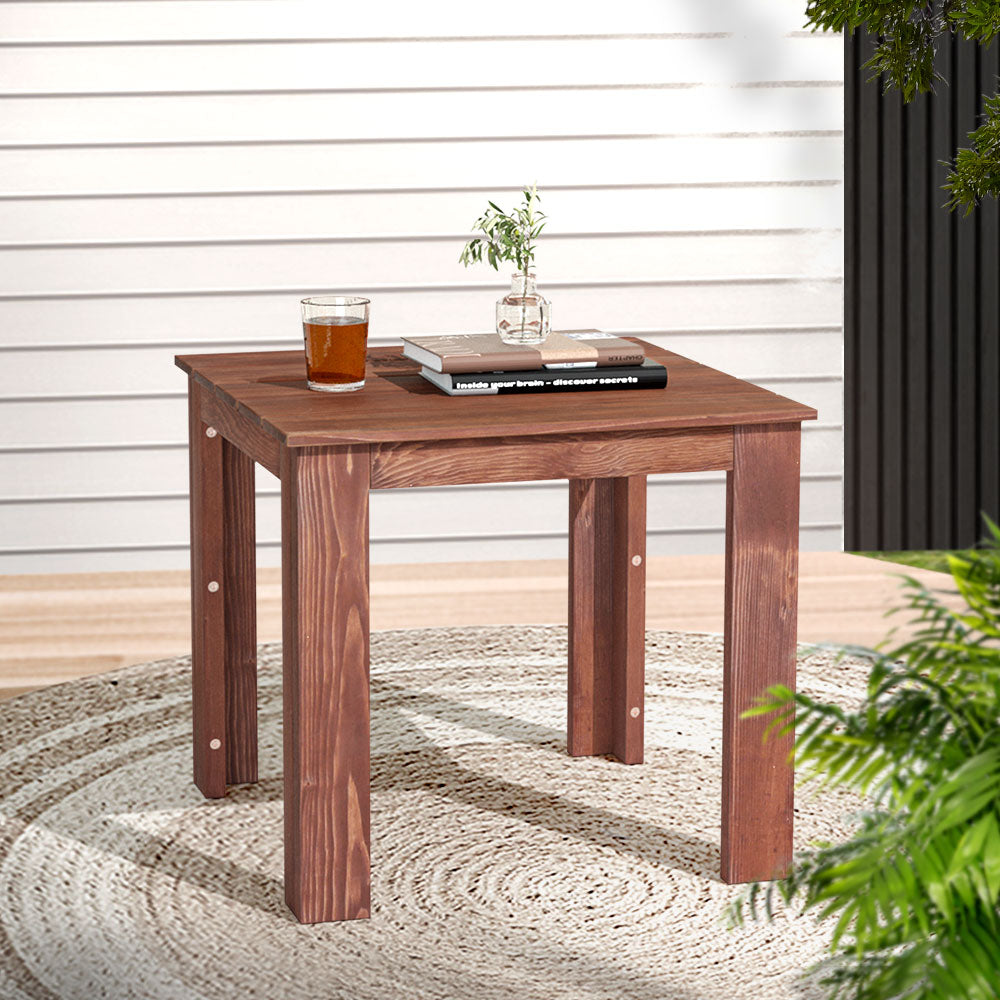 Gardeon Coffee Side Table Wooden Desk Outdoor Furniture Camping Garden Brown - MrCraftr