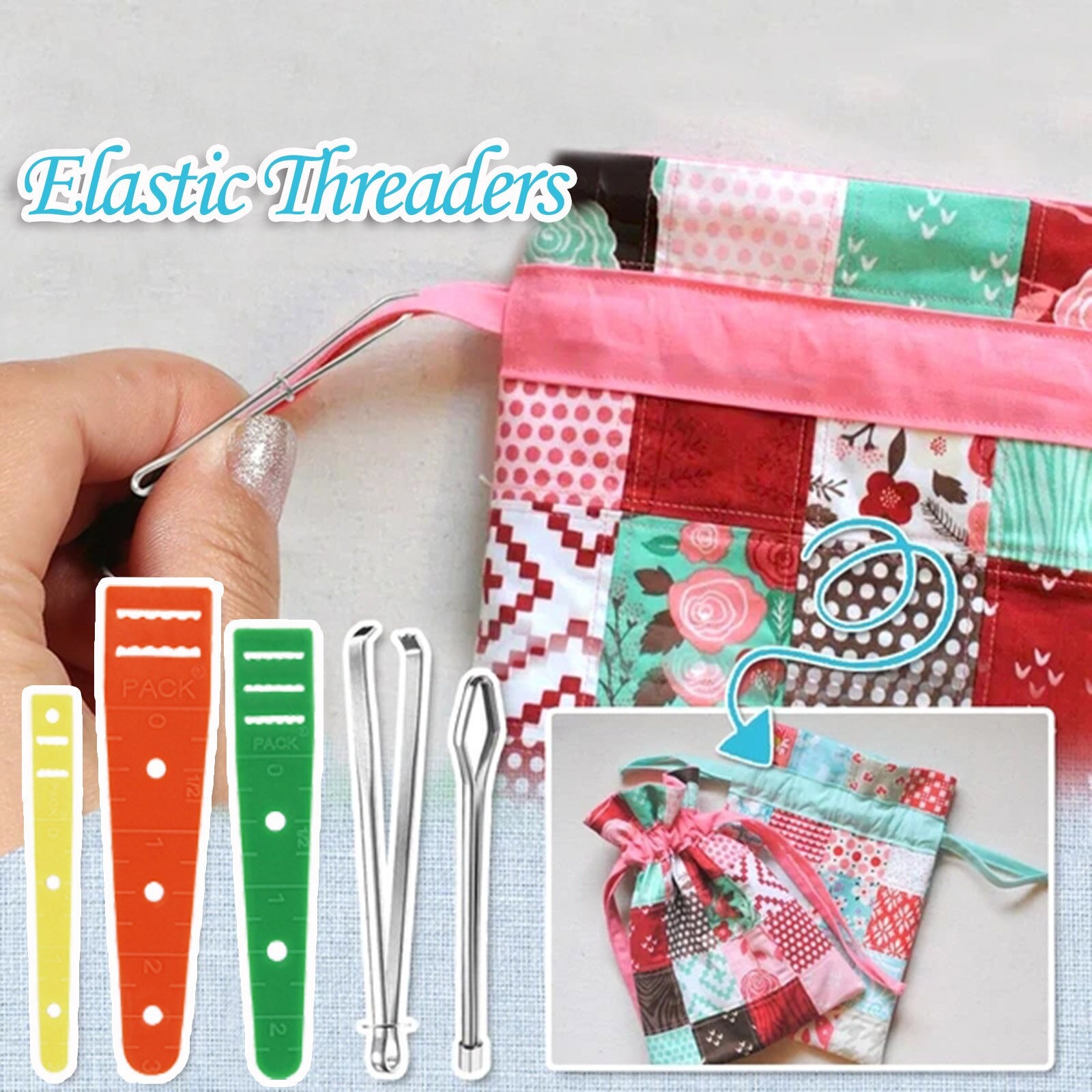 Hoodie String Replacement Elastic Threaders Elastic Band Tools Sewing Loop Turne TheliCraft