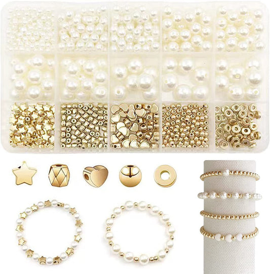 15 Grid 720pcs 4mm 6mm 8mm 10mm 12mm Plastic Pearl for Bracelet Making Kit ABS Pearls for DIY Jewelry Necklace TheliCraft