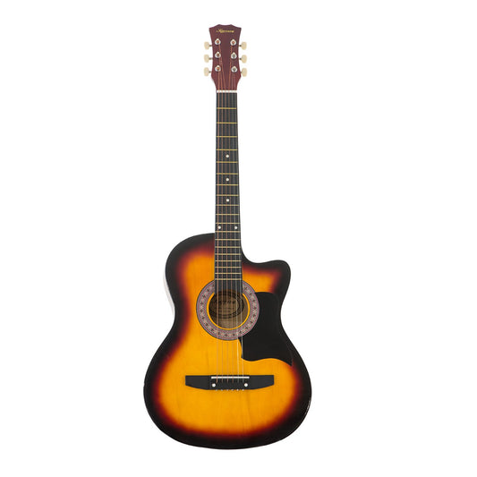 Karrera 38in Pro Cutaway Acoustic Guitar with Bag Strings - Sun Burst - MrCraftr