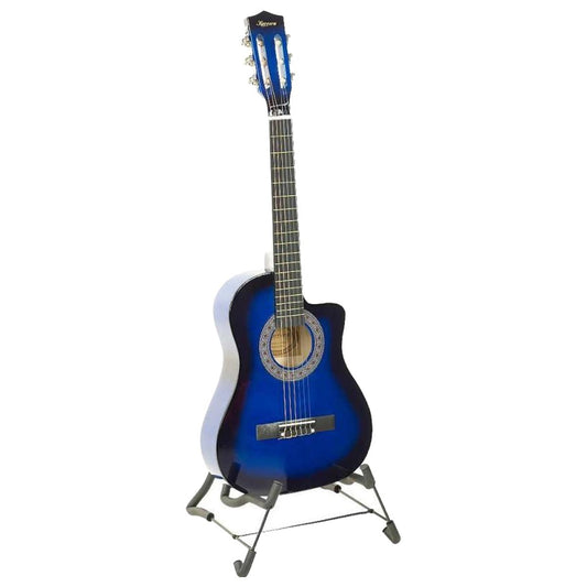 Karrera 38in Pro Cutaway Acoustic Guitar with Bag Strings - Blue Burst - MrCraftr
