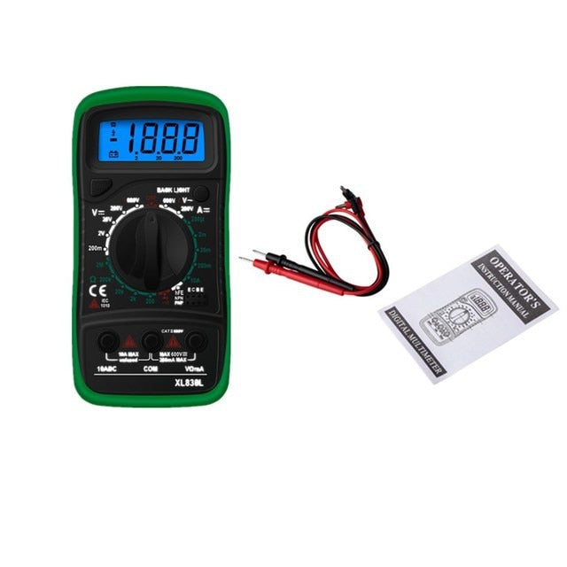 Handheld Digital Multimeter LCD Backlight Portable AC/DC Ammeter Voltmeter