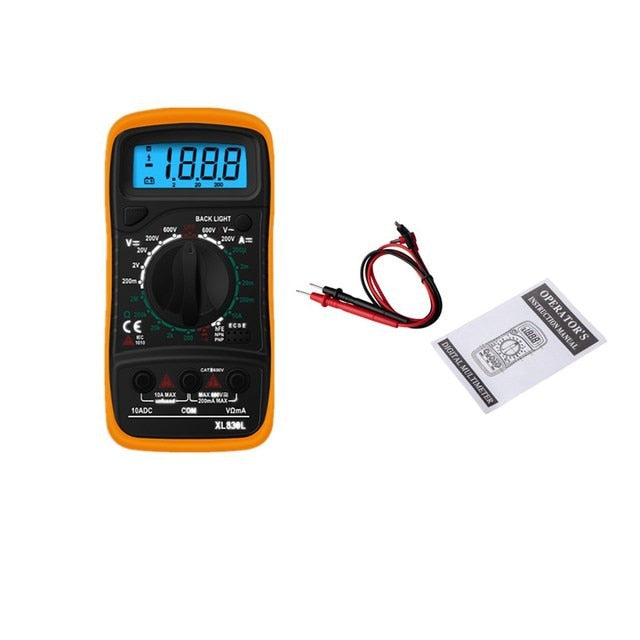 Handheld Digital Multimeter LCD Backlight Portable AC/DC Ammeter Voltmeter