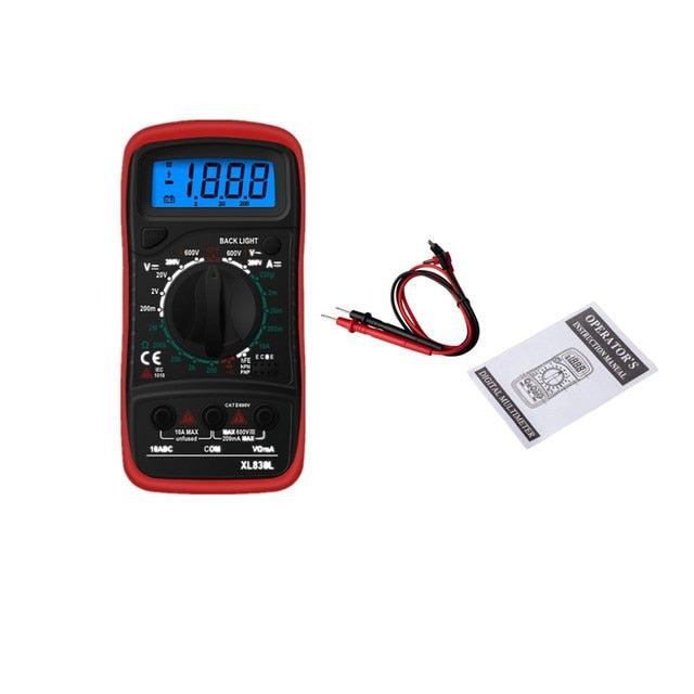 Handheld Digital Multimeter LCD Backlight Portable AC/DC Ammeter Voltmeter