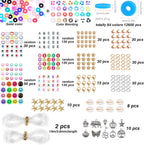 13200PCS 84 Colours Flat Round Polymer Clay Beads Kit Heishi Alphabet Letter Beads for Jewellery Bracelet Necklace Making TheliCraft