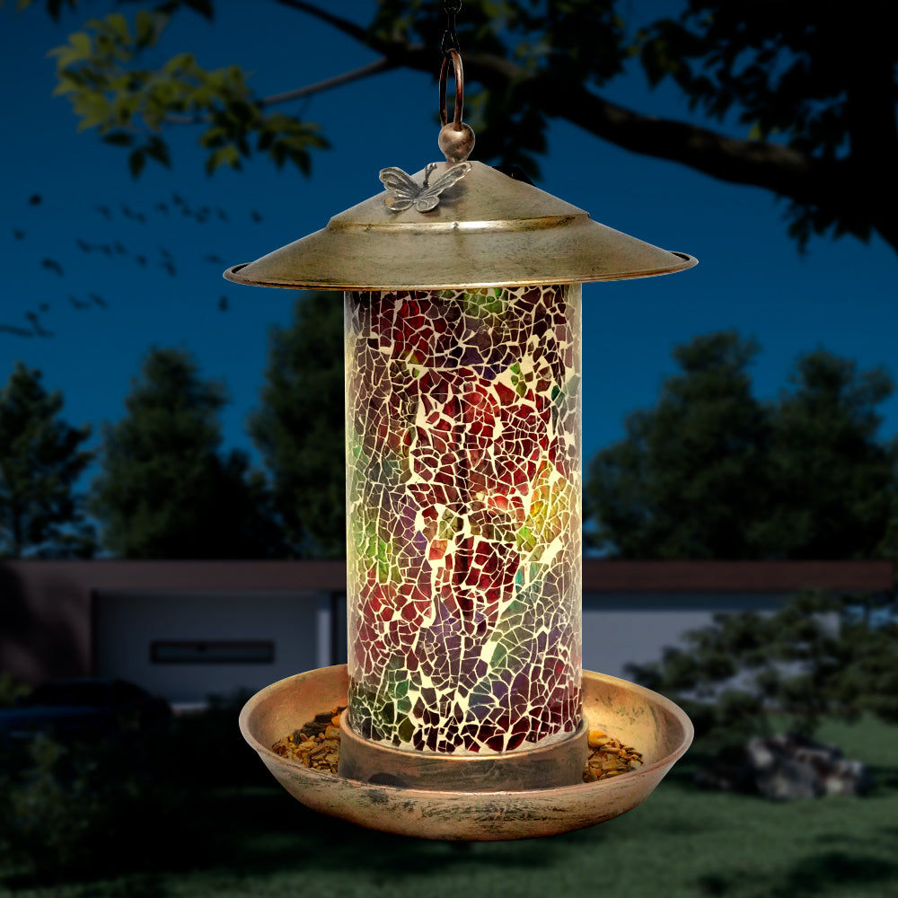 LUMIRO Outdoor Hanging Solar Bird Feeder and Garden Lantern_6