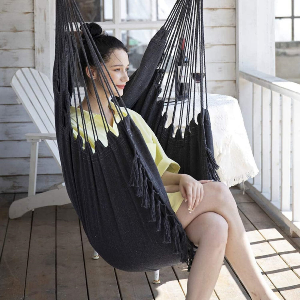 HYPERANGER Hammock Chair Hanging Rope Swing with 2 Cushions