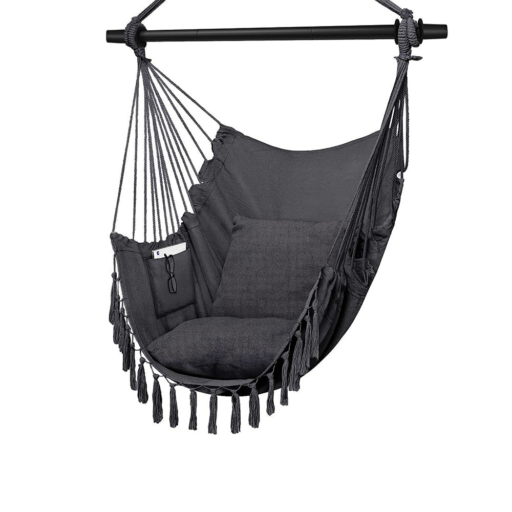 HYPERANGER Hammock Chair Hanging Rope Swing with 2 Cushions